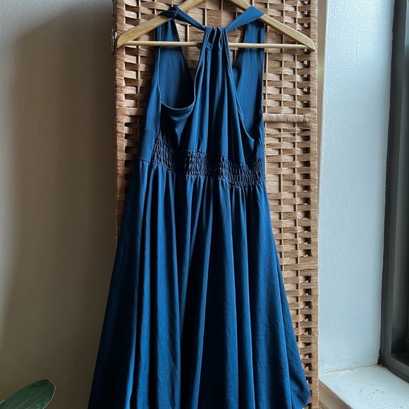 XS Deep Teal Halter Neck Dress - Picture 2 of 5